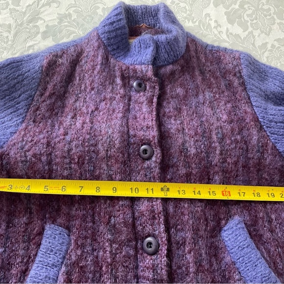 Donegal Design Handwoven Mohair Wool Blend Jacket Sweater Cardigan - Picture 4 of 10